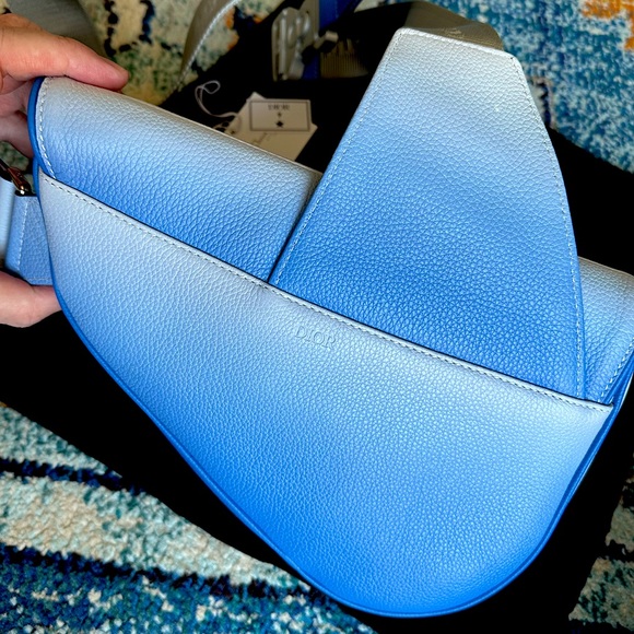 Dior x Daniel Arsham Blue Ombré Saddle Bag - Picture 4 of 7